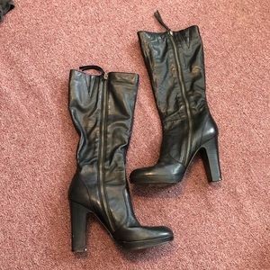 Black High Leather Boots